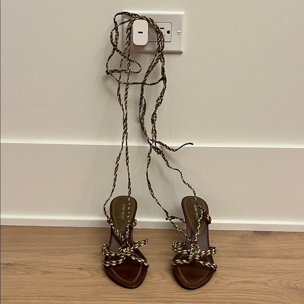 Nine West Brown Braided Sandals